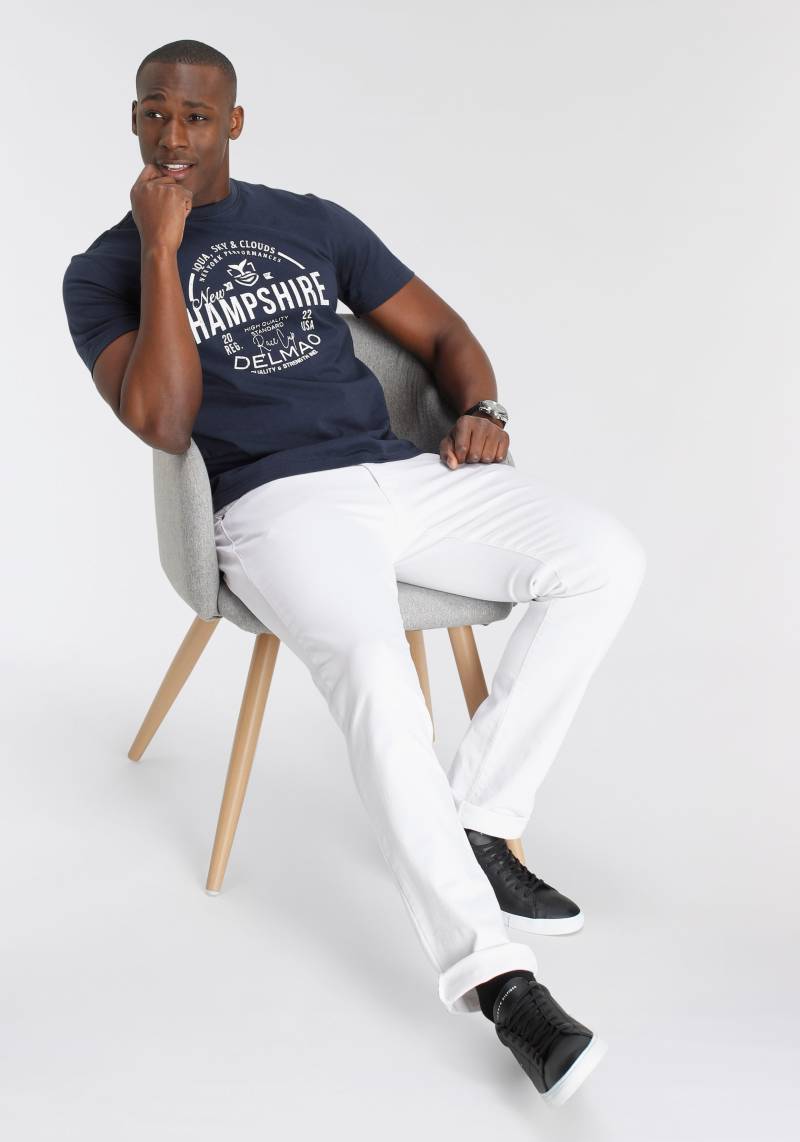 DELMAO Stretch-Jeans »"Reed"«, gerader Beinschnitt, Used-Look-Waschung, niedrige Leibhöhe von DELMAO