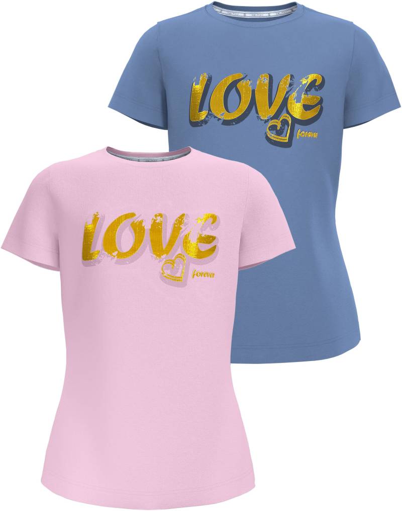 DELMAO T-Shirt »2er Pack T-Shirt mit Foliendruck«, (Packung, 2 tlg.), 2er Packung T-Shirts von DELMAO