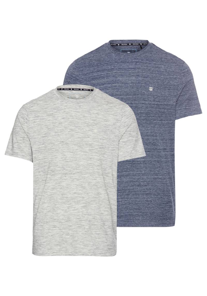 DELMAO T-Shirt, (Packung, 2-er Pack), in hochwertiger Melange-Optik mit dezenter Logo-Stickerei von DELMAO