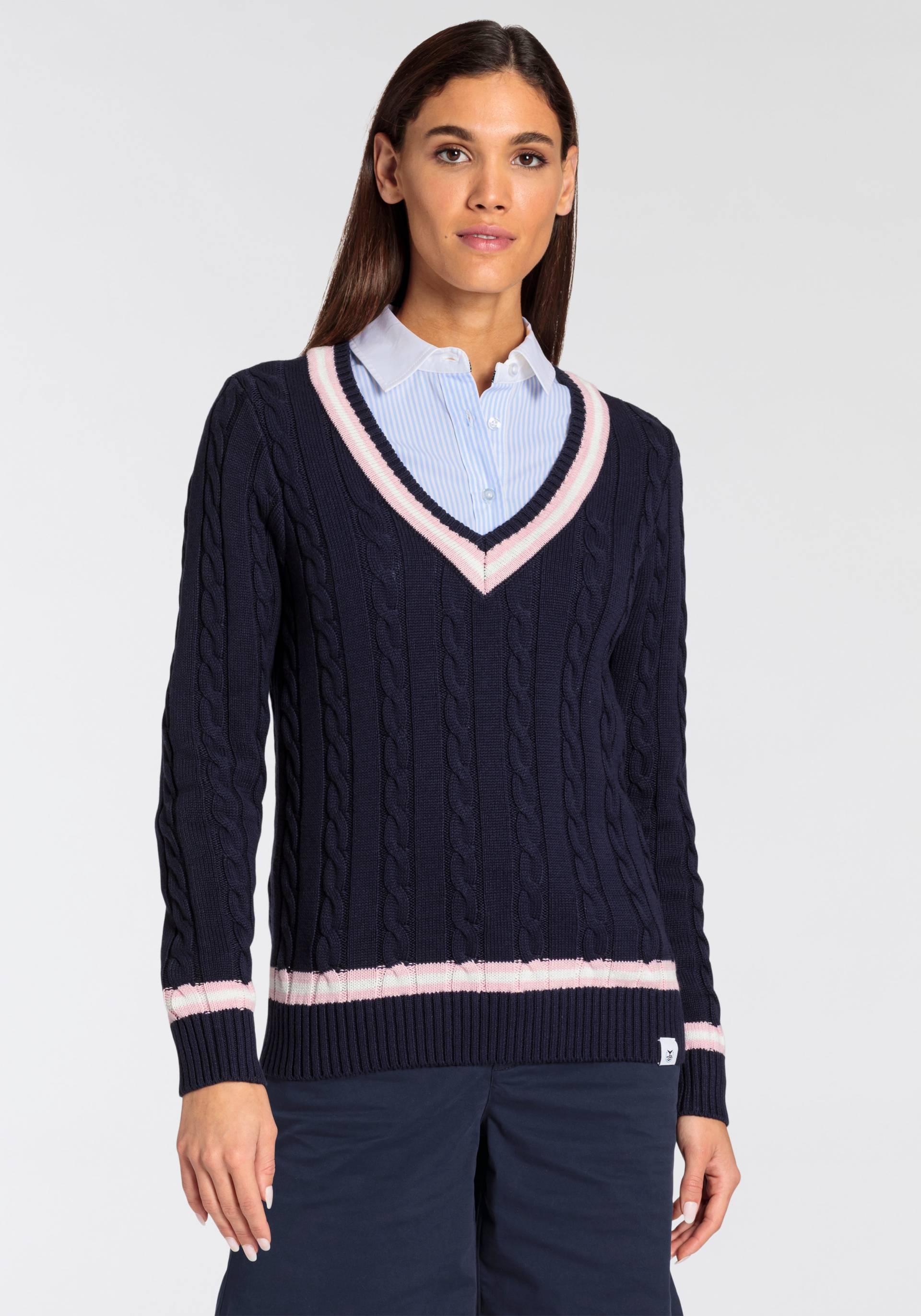 DELMAO V-Ausschnitt-Pullover von DELMAO