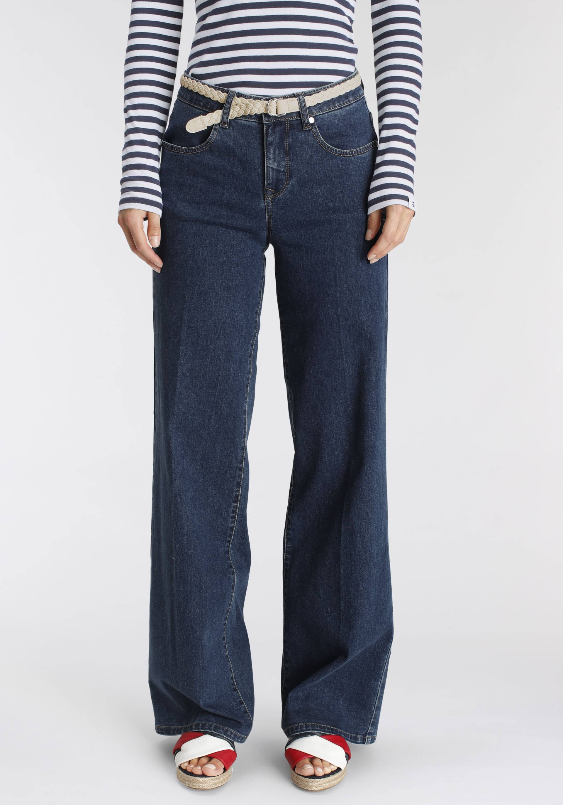 DELMAO Weite Jeans, (Set, 2 tlg., mit Gürtel) von DELMAO