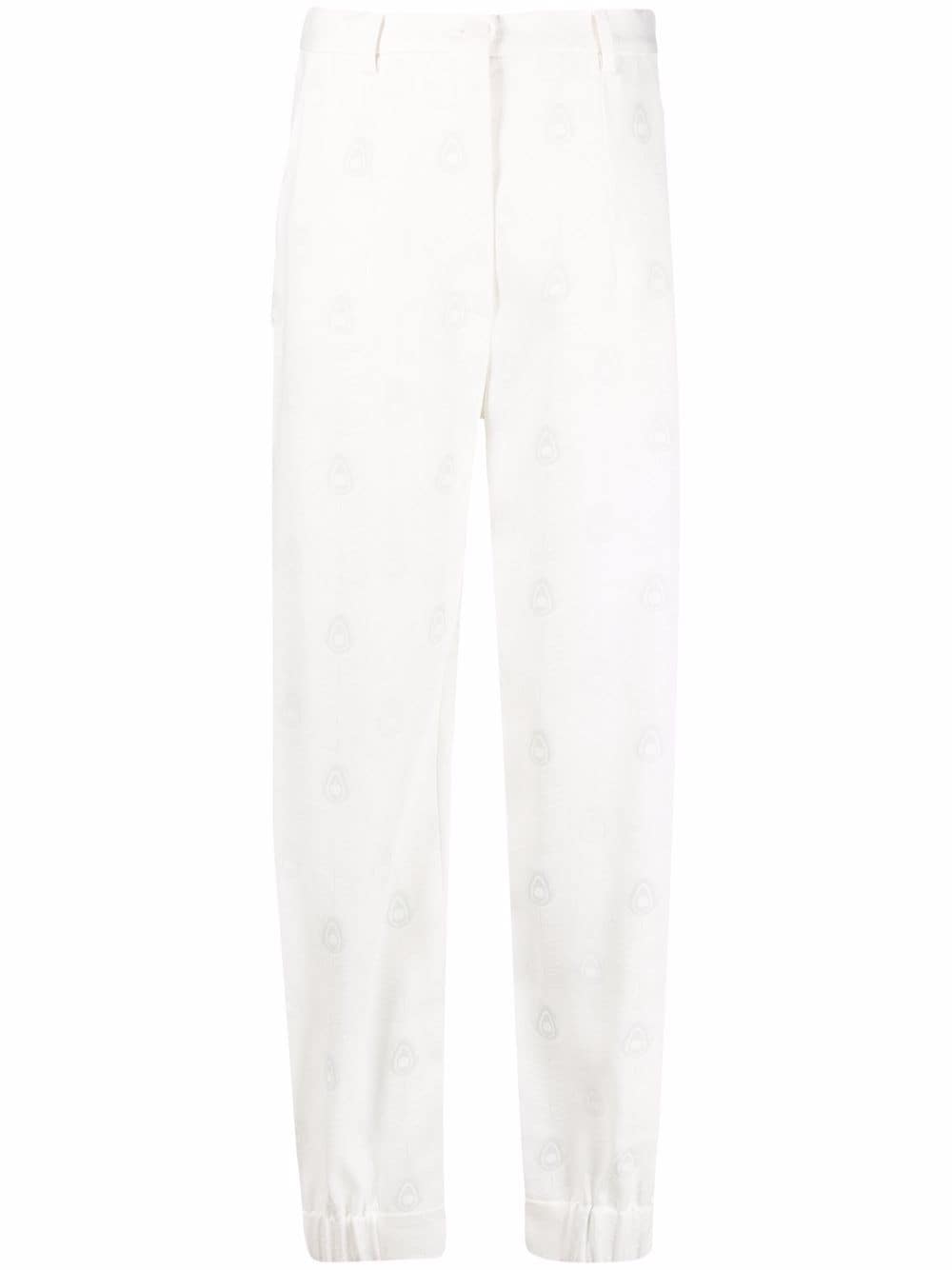 DEPENDANCE peacock print trousers - White von DEPENDANCE