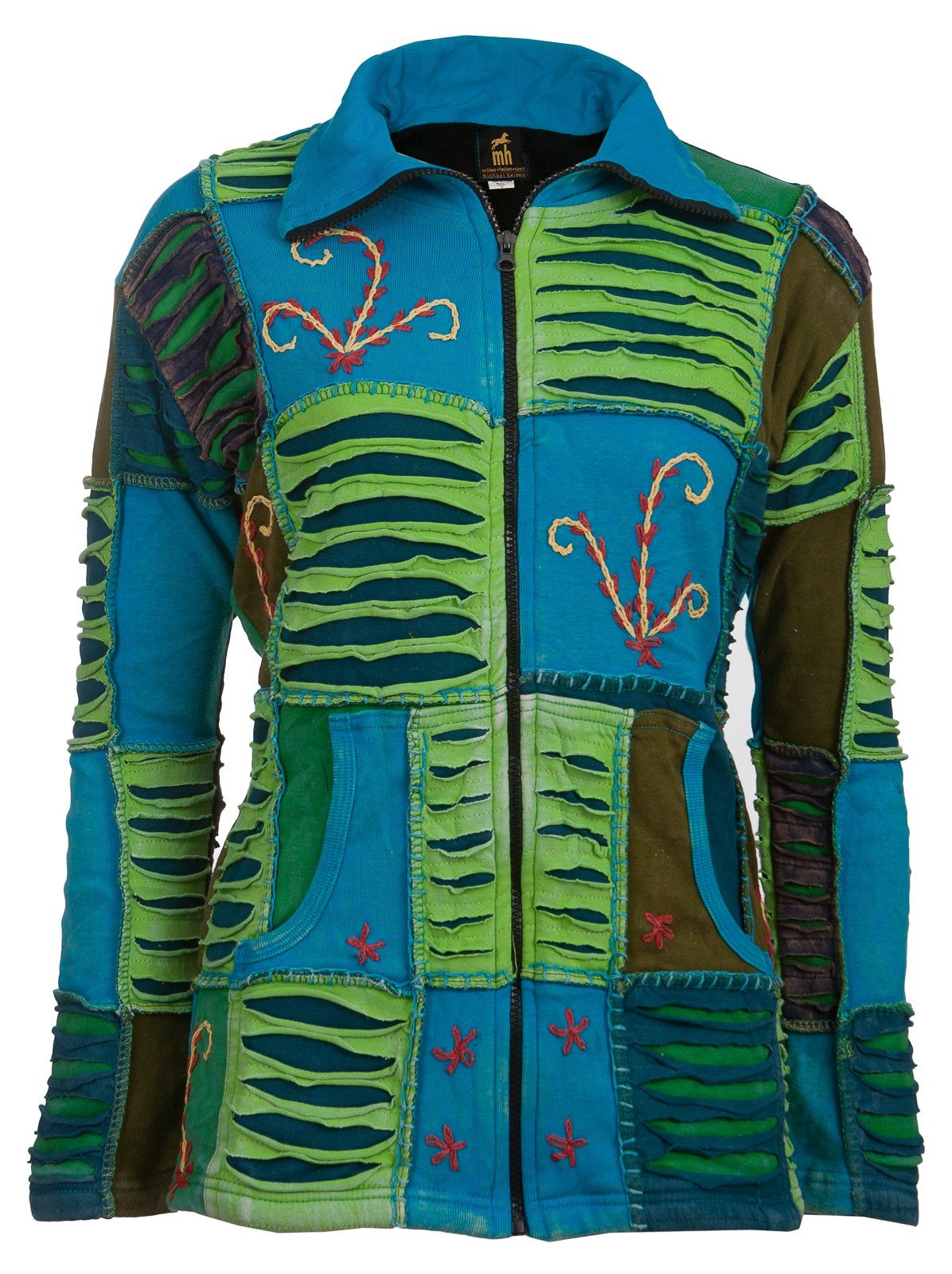 DEPROC Active Fleecejacke »Patchwork FLOWER POWER MC« von DEPROC Active