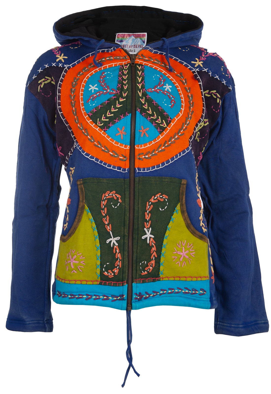 DEPROC Active Fleecejacke »Patchwork NUNAVUT FLOWER POWER Blue Sky & Color SUMMER« von DEPROC Active