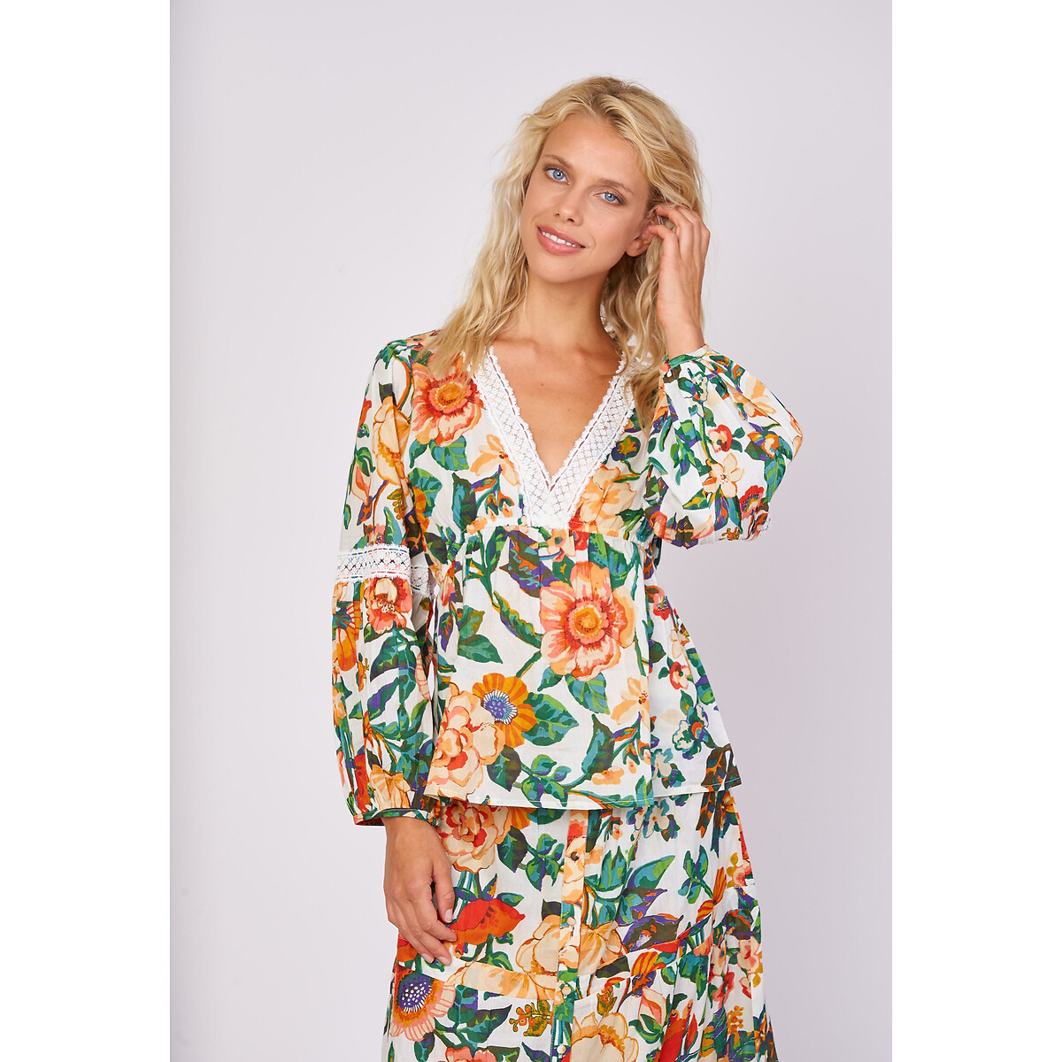 Bluse Erquy, Blumenmuster von DERHY