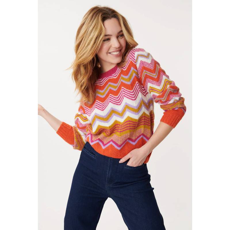 Pullover Jenifer, mehrfarbig, grafisches Muster von DERHY