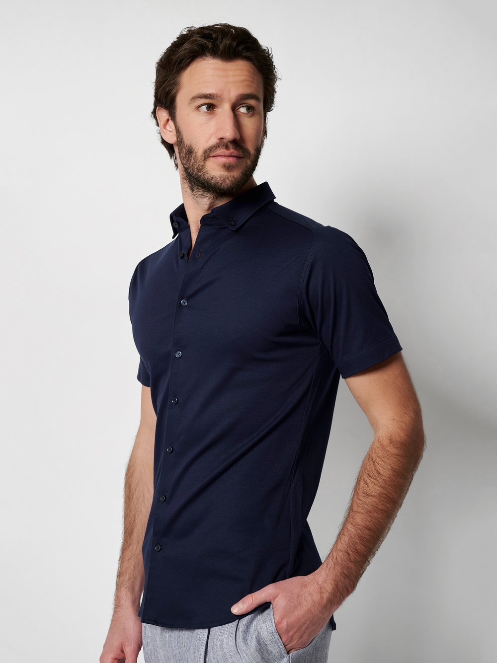 DESOTO Kurzarmhemd »Casual Modern BD 1/2«, Mit Rundhalsausschnitt von DESOTO