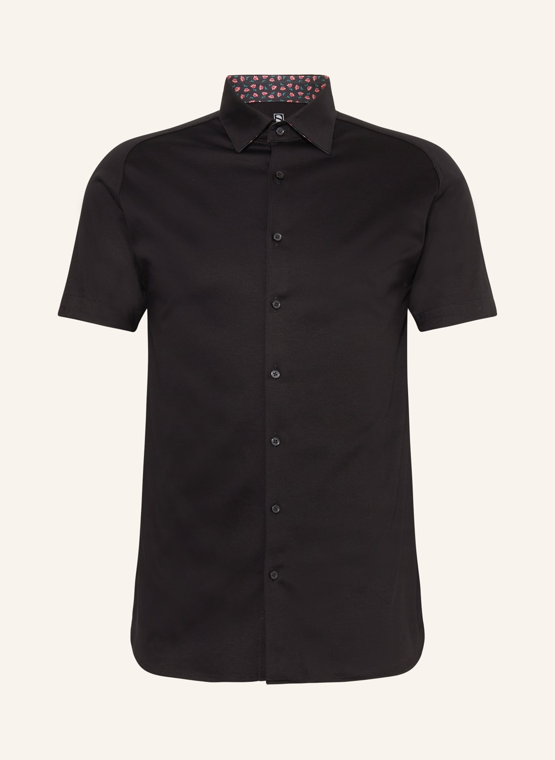 Desoto Kurzarm-Hemd Slim Fit Aus Jersey schwarz von DESOTO