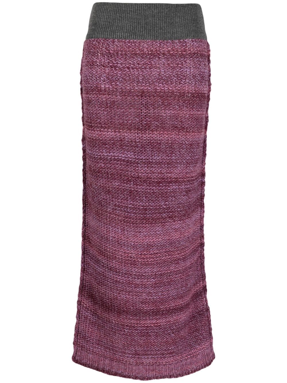 DESTREE Lynette mélange-knit midi skirt - Purple von DESTREE