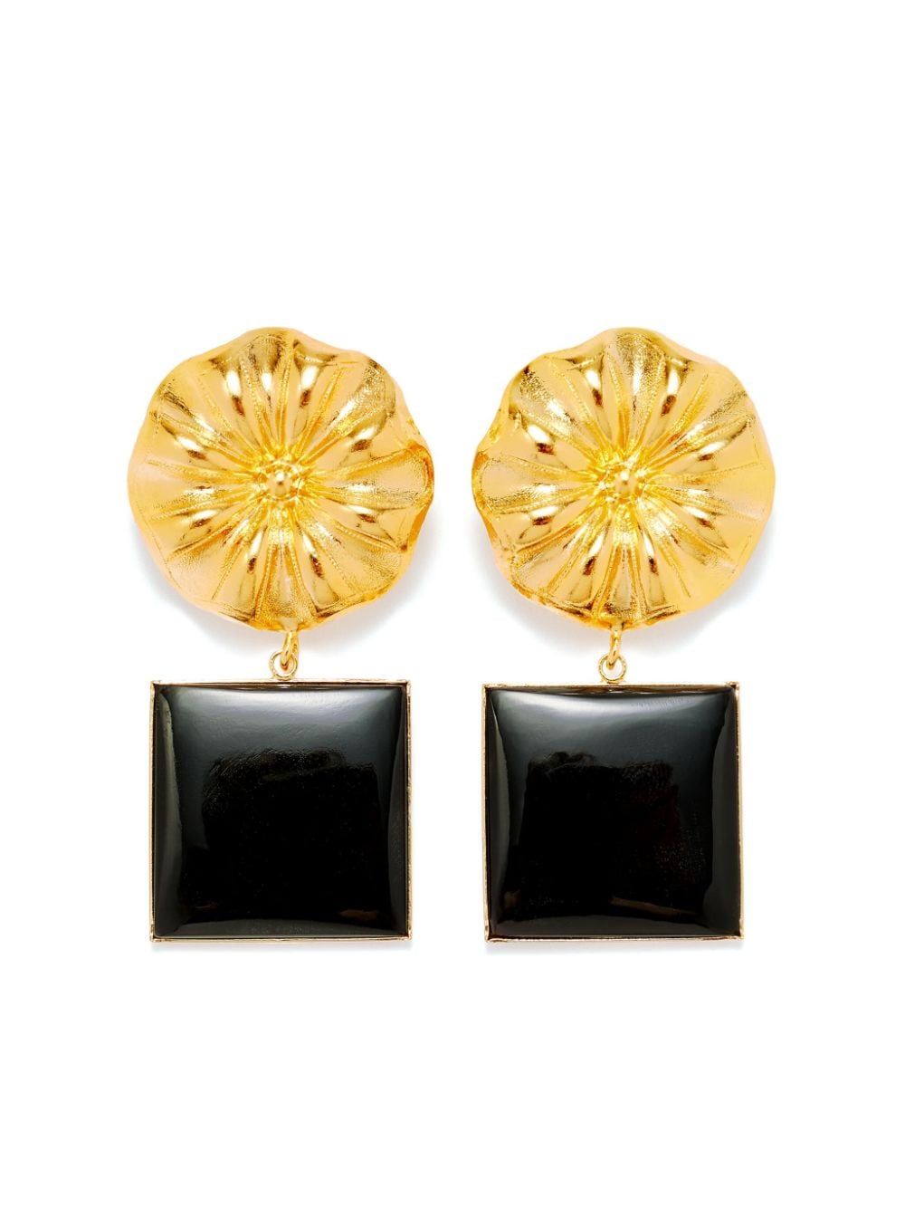 DESTREE Sonia Daisy Square earrings - Black von DESTREE