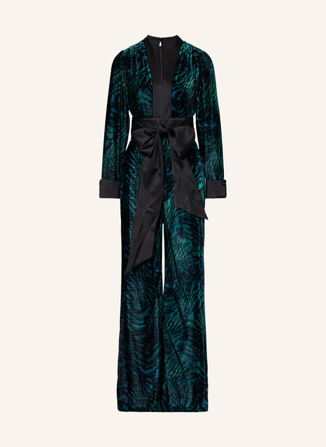 Diane Von Furstenberg Samt-Jumpsuit Vegas gruen von DIANE VON FURSTENBERG