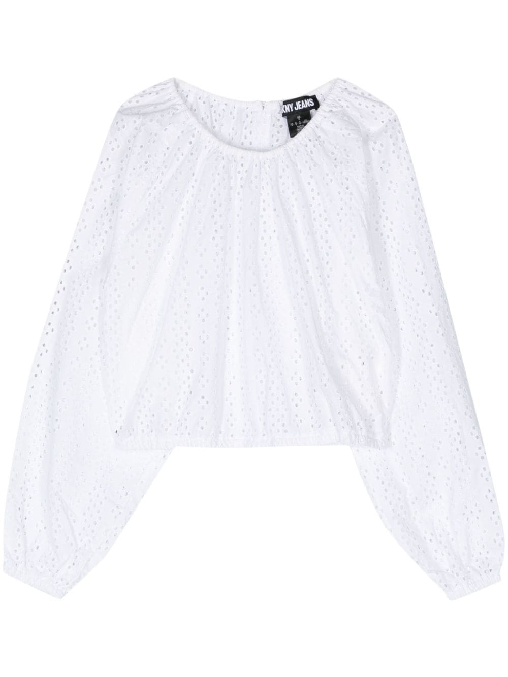 DKNY broderie-anglaise cropped blouse - White von DKNY