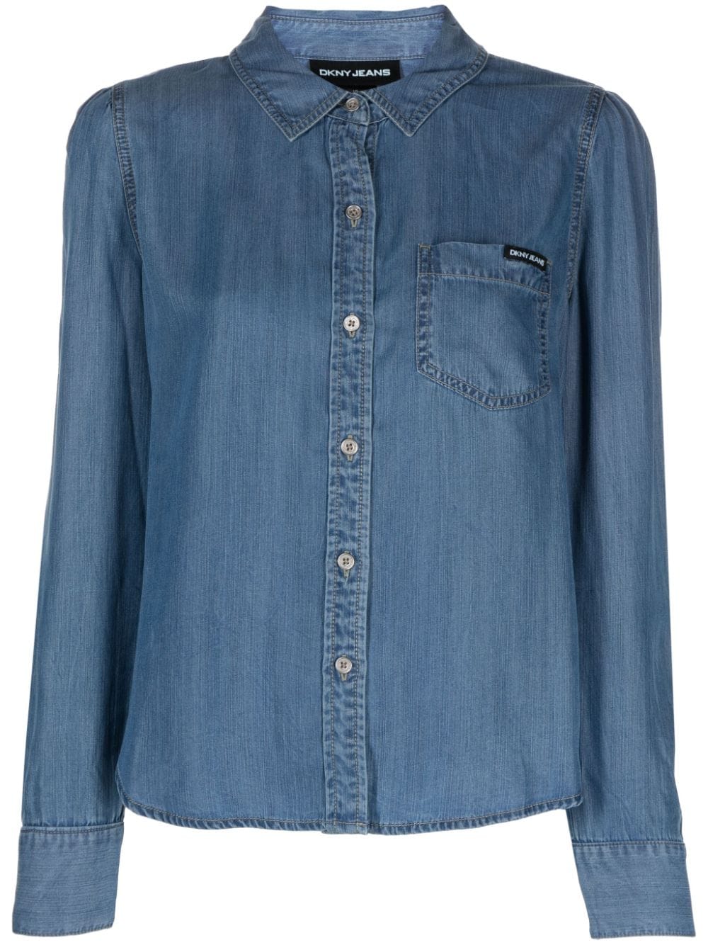 DKNY button-up lyocell shirt - Blue von DKNY