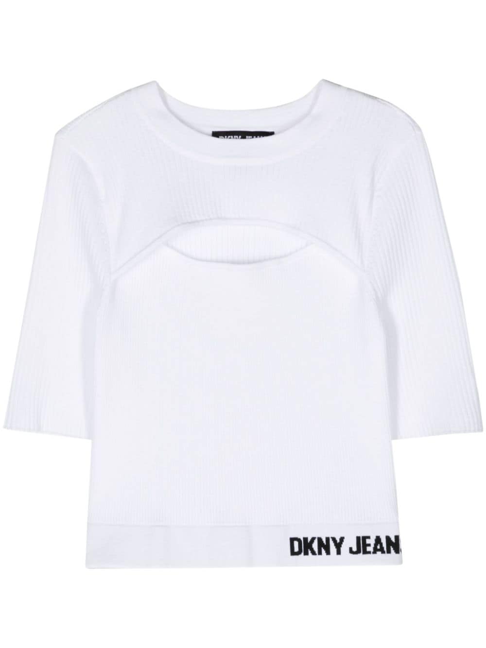 DKNY cut-out ribbed-knit top - White von DKNY