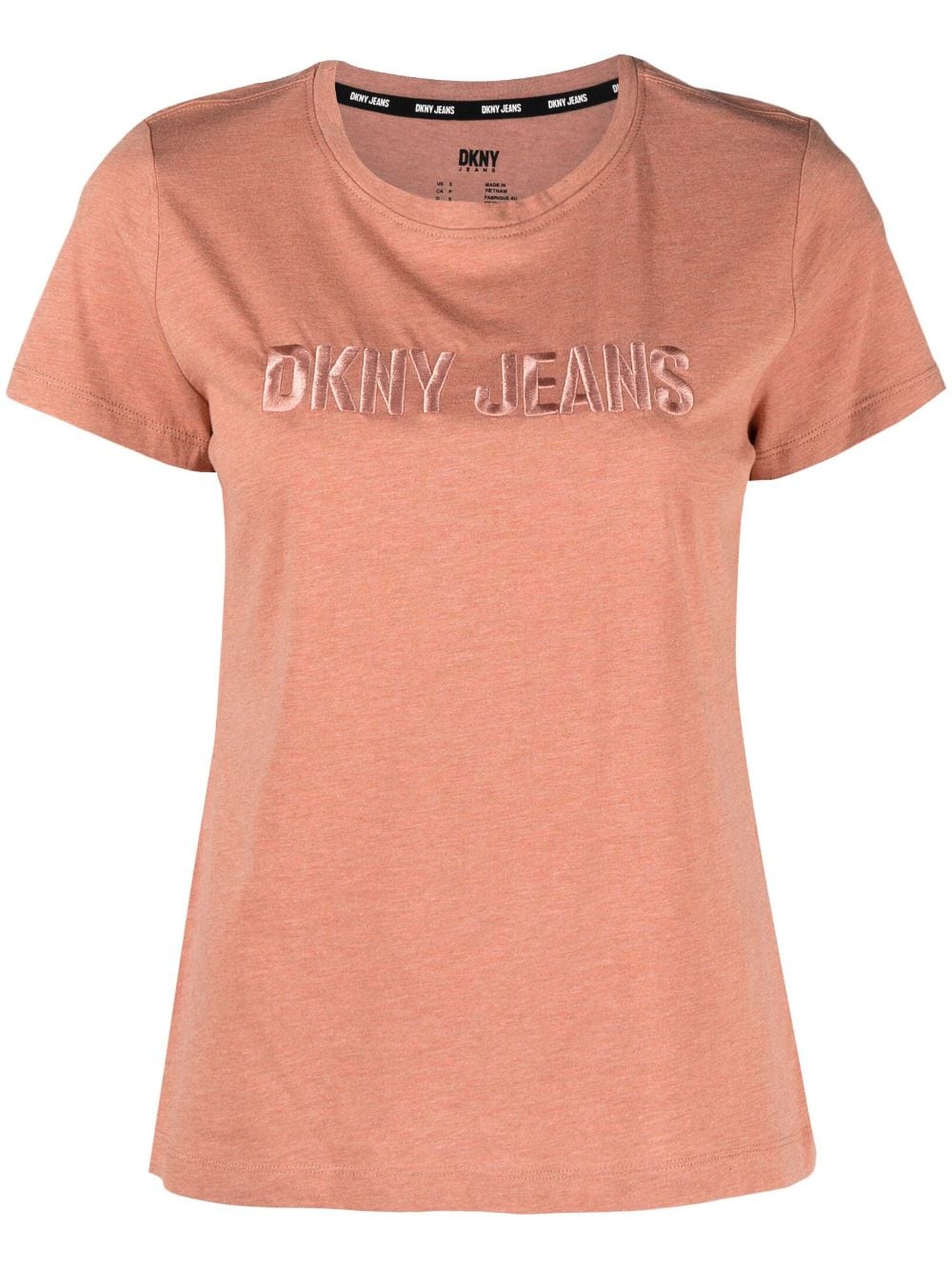 DKNY embossed-logo short-sleeve T-shirt - Pink von DKNY