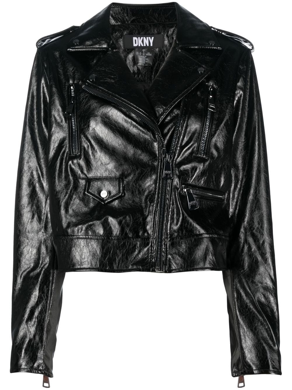 DKNY high-shine finish biker jacket - Black von DKNY