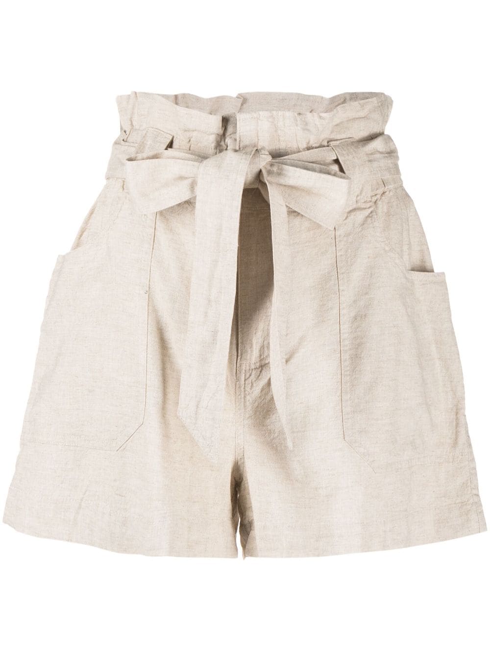 DKNY high-waisted drawstring shorts - Neutrals von DKNY