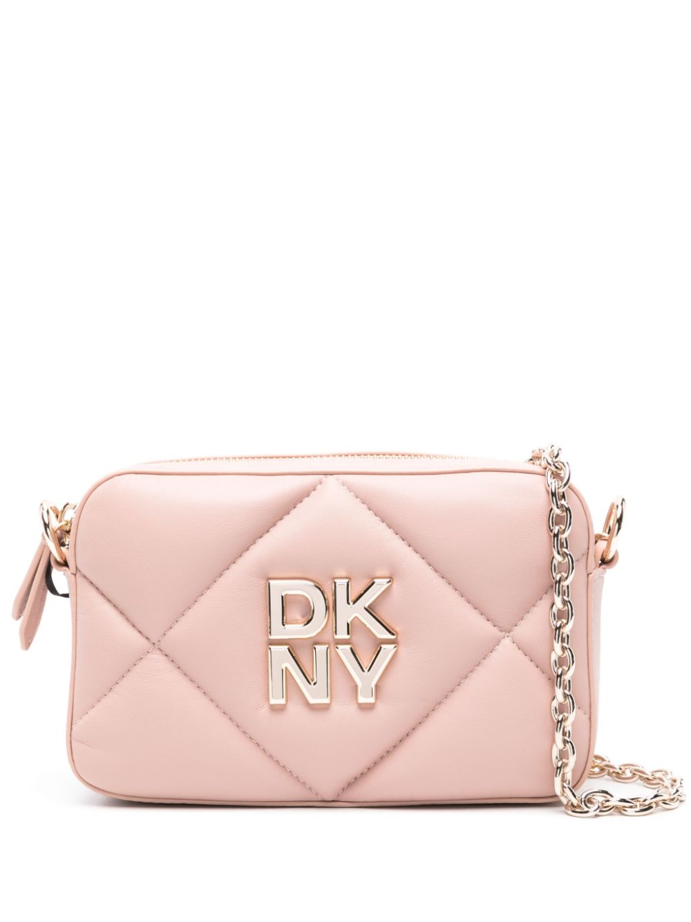 DKNY logo-plaque leather crossbody bag - Pink von DKNY