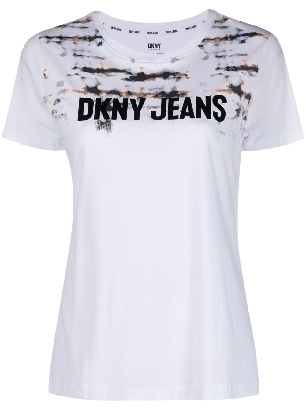 DKNY logo-print tie-dye T-shirt - White von DKNY