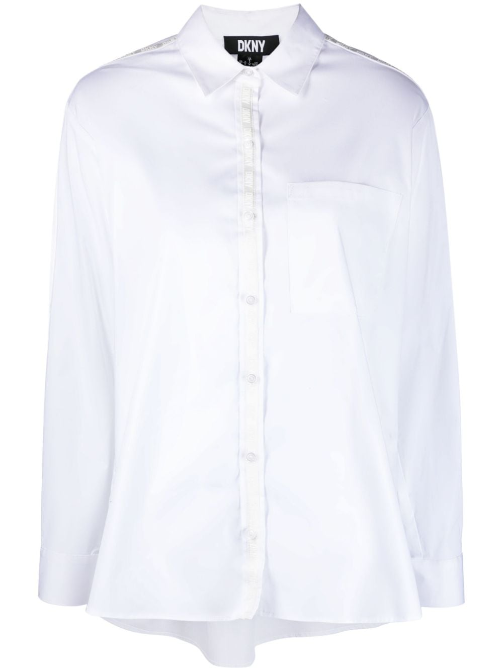 DKNY logo-tape cotton shirt - White von DKNY