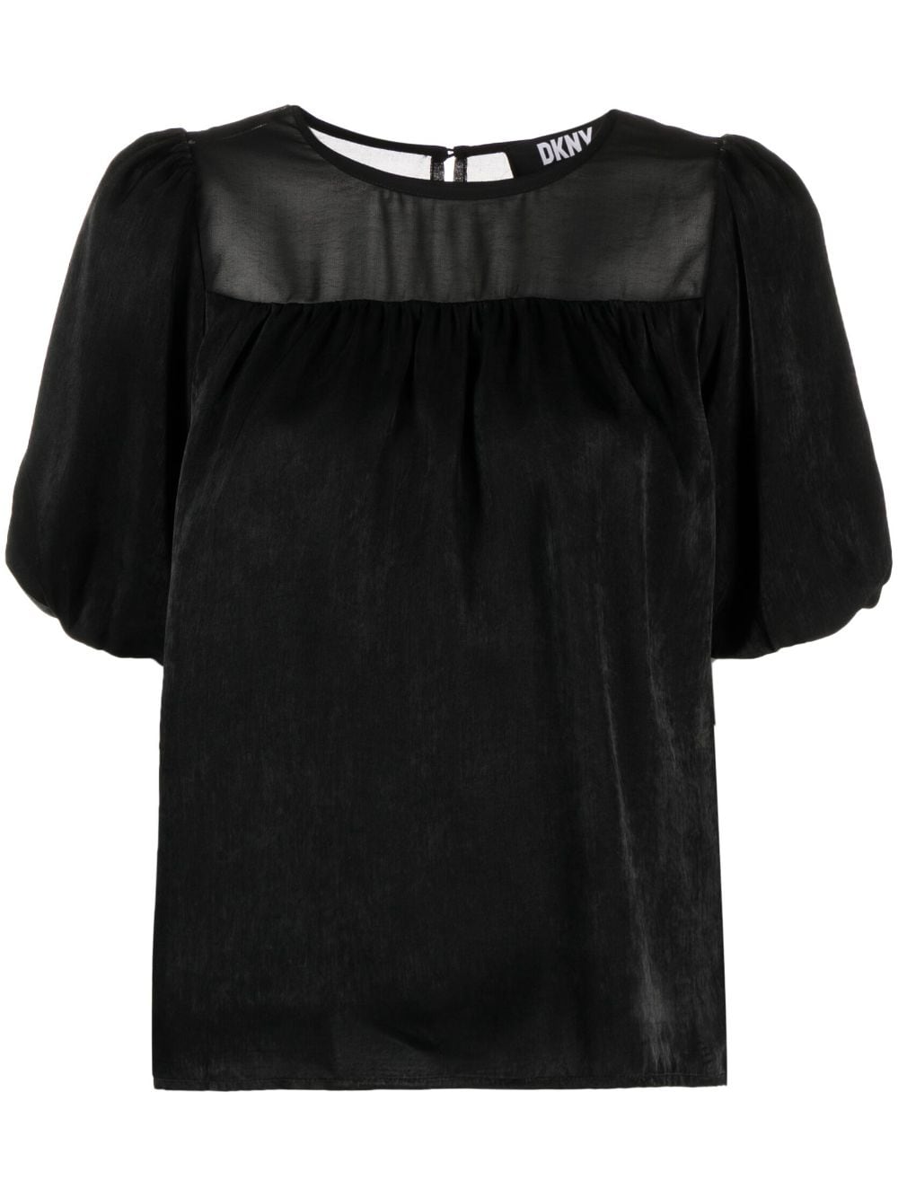 DKNY ruched-detail short-sleeves blouse - Black von DKNY