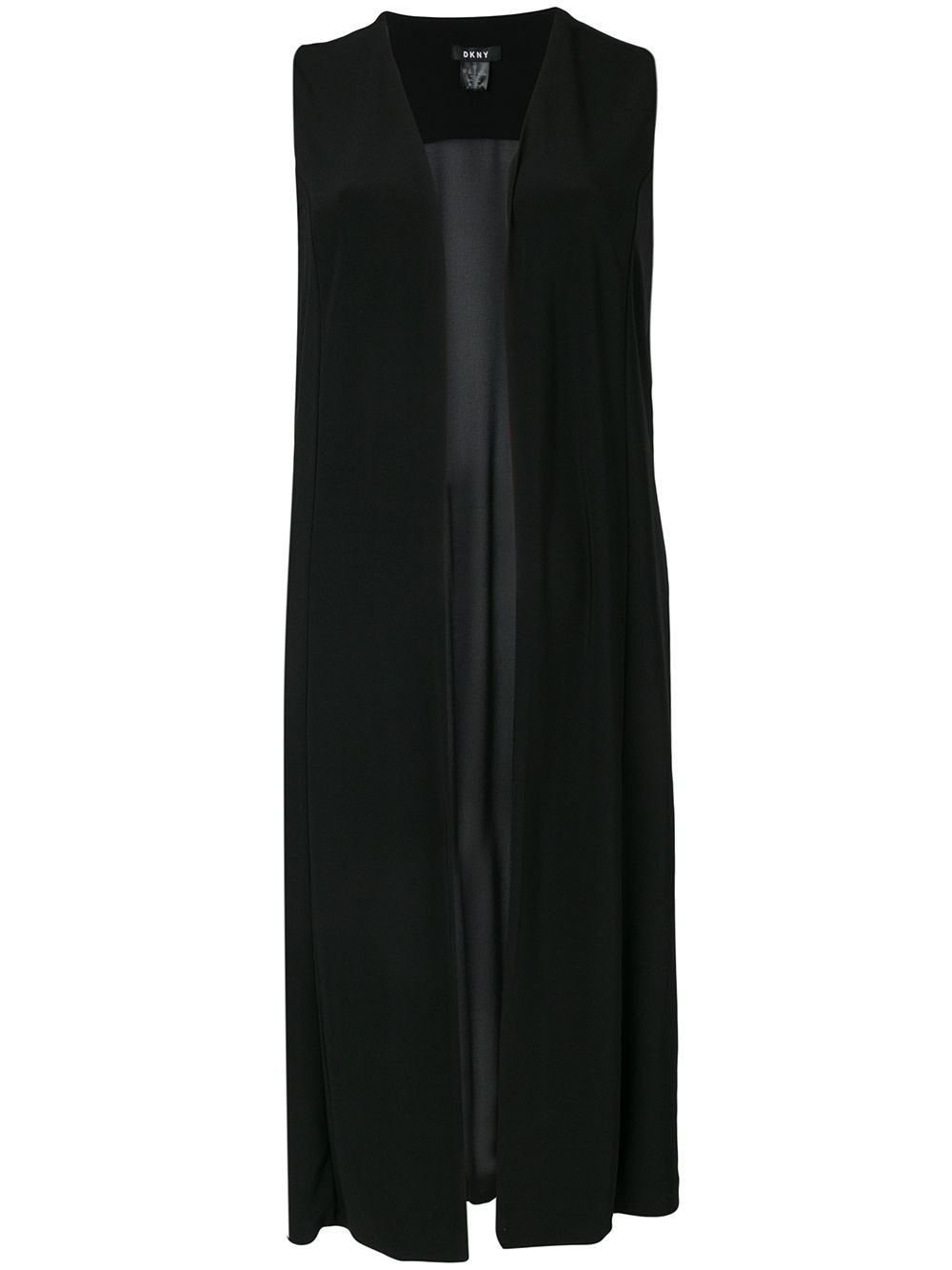 DKNY sheer long vest coat - Black von DKNY