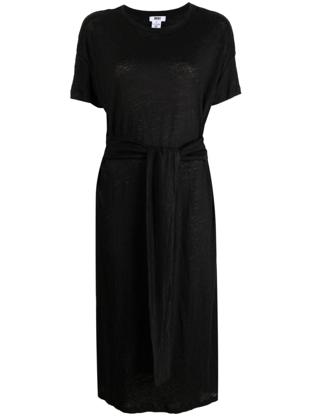 DKNY short-sleeve linen long dress - Black von DKNY