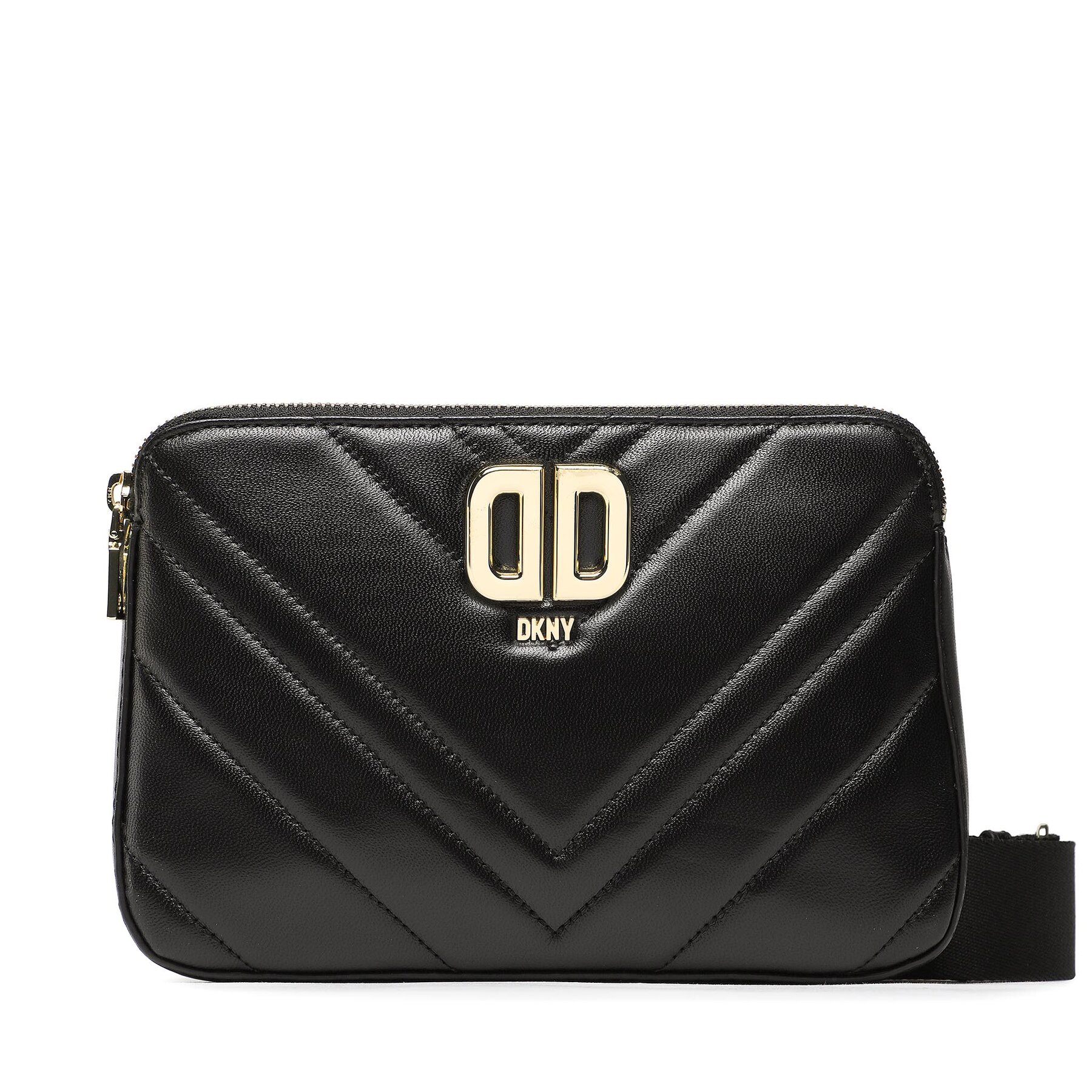 Handtasche DKNY Delphine Dbl Zip Cbo R23EBG29 Blk/Gold BGD von DKNY