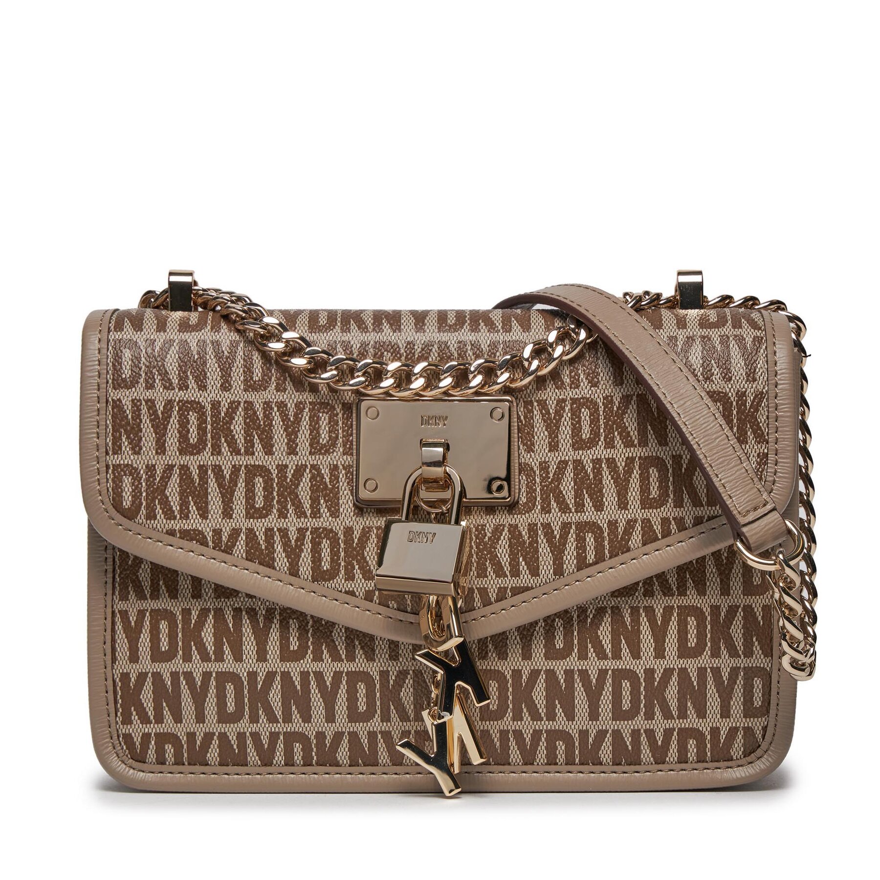 Handtasche DKNY Elissa Sm Flap Shoul R3432C81 Chino/Toffe TQ5 von DKNY