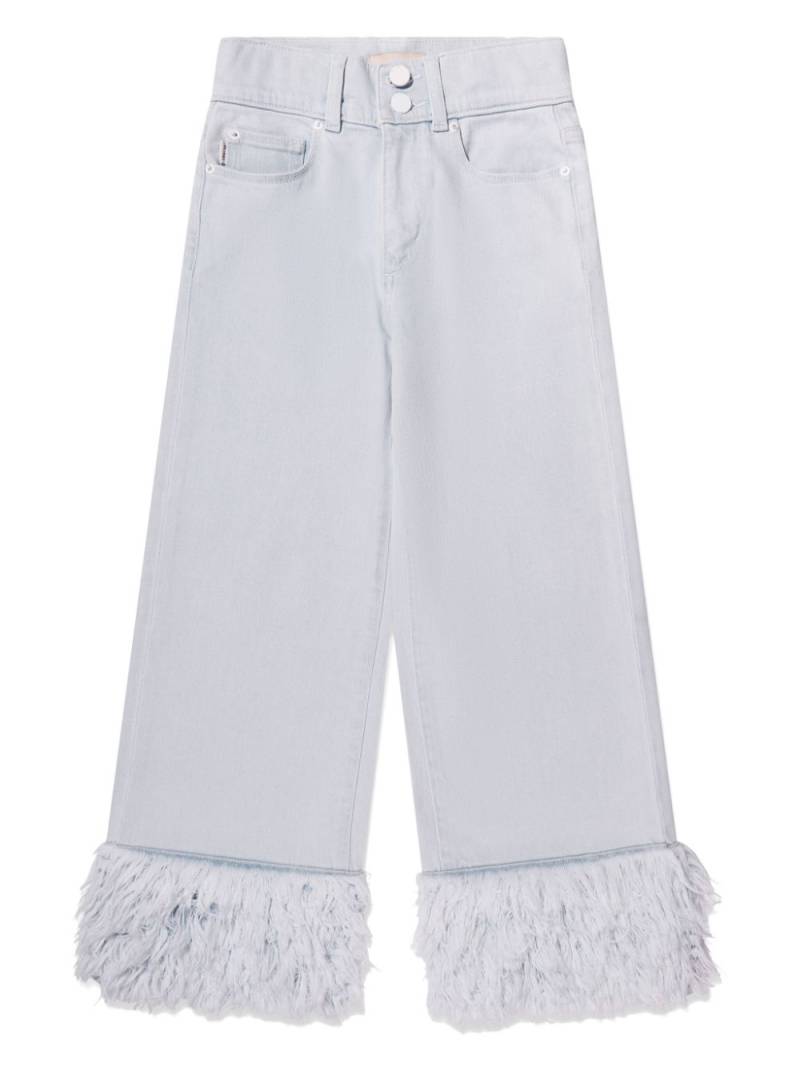 DL1961 KIDS frayed-cuff wide-leg jeans - White von DL1961 KIDS