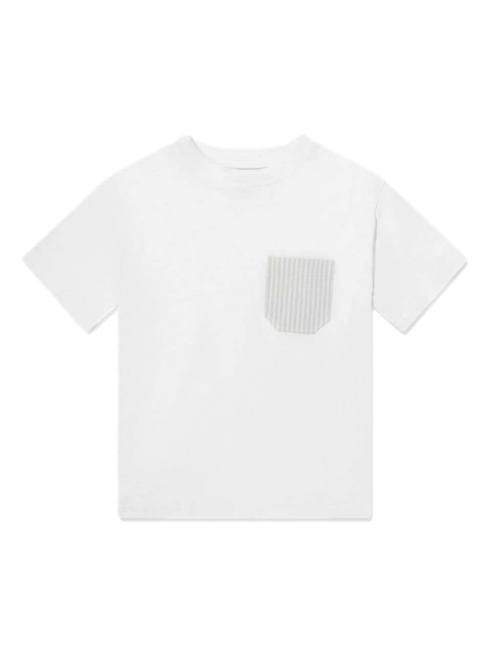 DL1961 KIDS striped patch pocket T-shirt - White von DL1961 KIDS