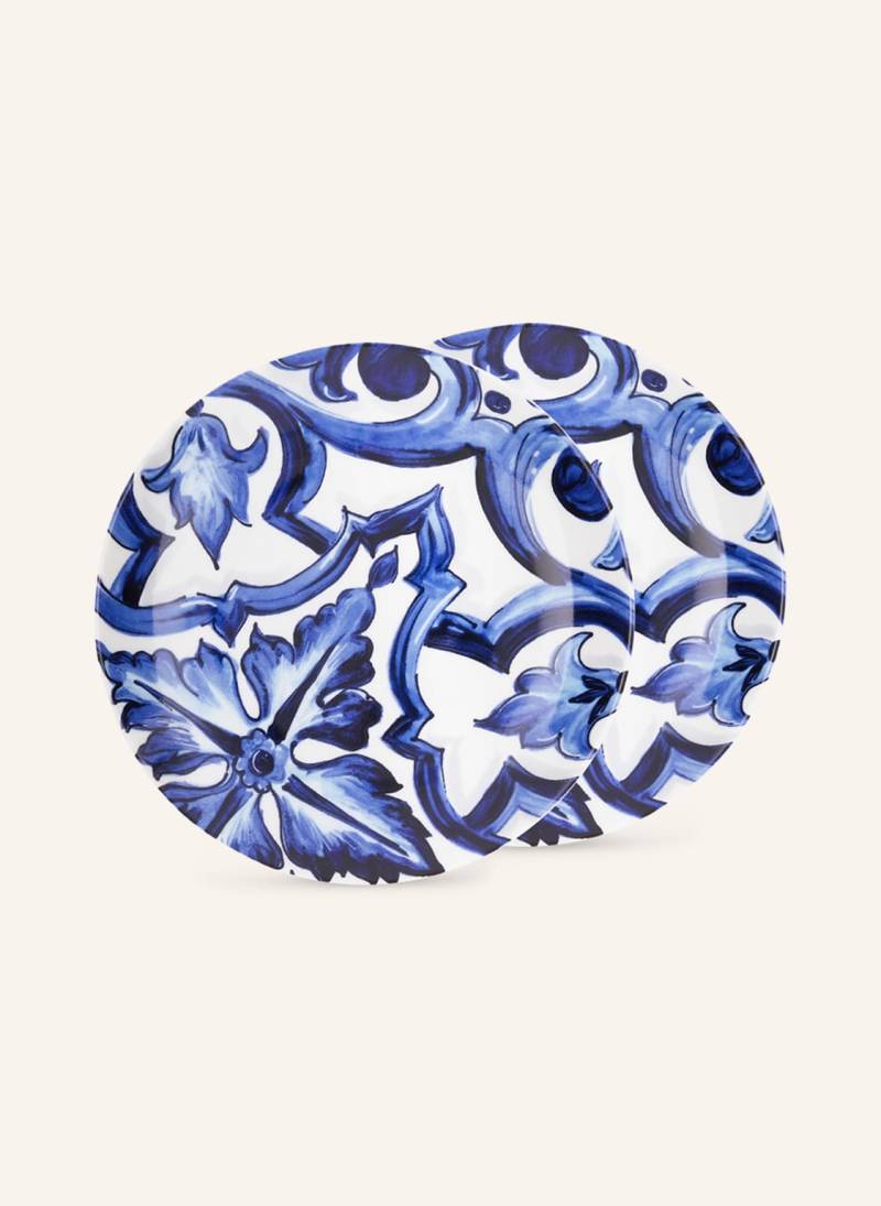 Dolce & Gabbana Casa 2er-Set Desserteller blau von DOLCE & GABBANA CASA