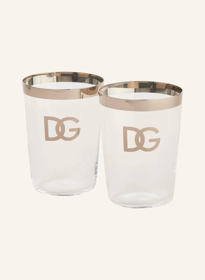 Dolce & Gabbana Casa 2er-Set Trinkgläser silber von DOLCE & GABBANA CASA