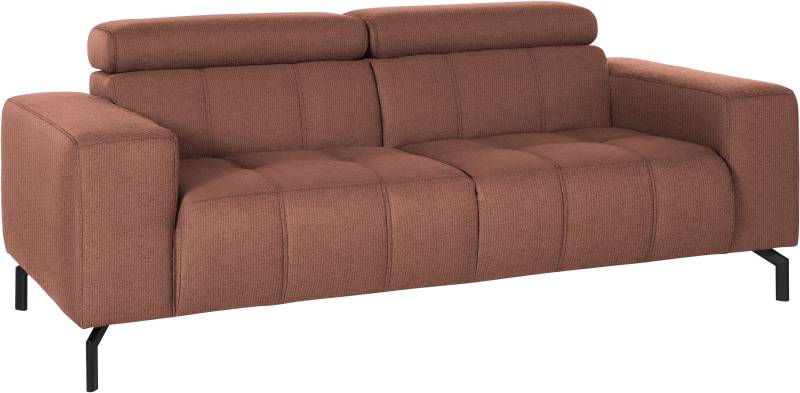 DOMO collection 2-Sitzer »Cunelli zeitlos und elegant, moderne Sitznähte als Designelement,«, wahlweise mit 6-fach verstellbaren Kopfteilen, fester Sitzkomfort von DOMO collection