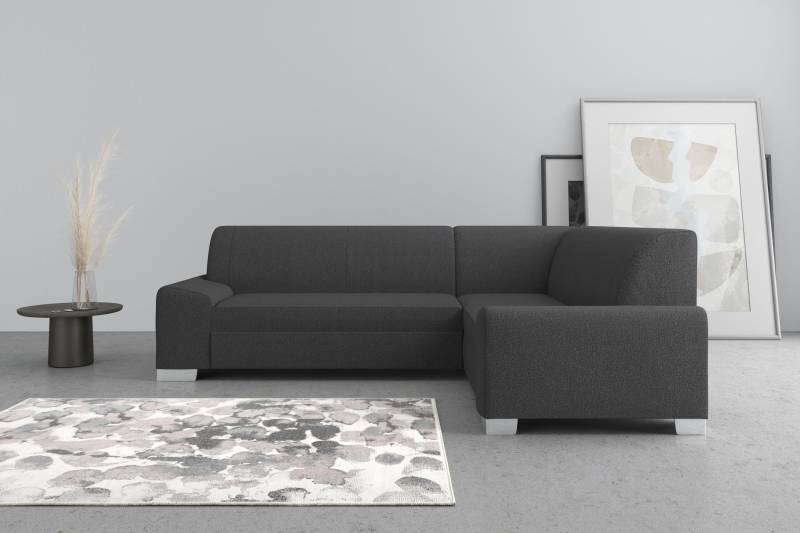 DOMO collection Ecksofa »Anzio in kubischer Formensprache, flache Armlehnen, L-Form«, Wahlweise mit Bettfunktion und Federkern für hohen Sitzkomfort von DOMO collection