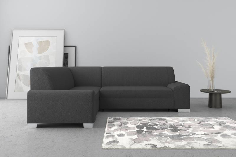 DOMO collection Ecksofa »Anzio in kubischer Formensprache, flache Armlehnen, L-Form«, Wahlweise mit Bettfunktion und Federkern für hohen Sitzkomfort von DOMO collection