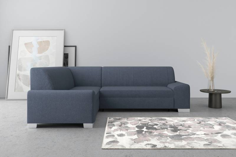 DOMO collection Ecksofa »Anzio in kubischer Formensprache, flache Armlehnen, L-Form«, Wahlweise mit Bettfunktion und Federkern für hohen Sitzkomfort von DOMO collection