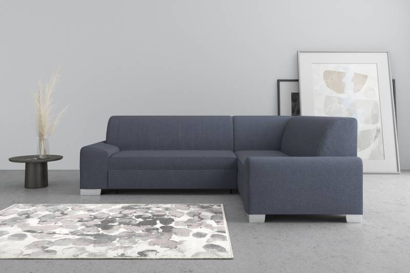 DOMO collection Ecksofa »Anzio in kubischer Formensprache, flache Armlehnen, L-Form«, Wahlweise mit Bettfunktion und Federkern für hohen Sitzkomfort von DOMO collection