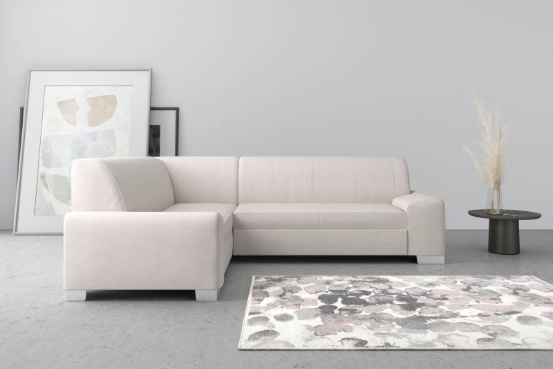 DOMO collection Ecksofa »Anzio in kubischer Formensprache, flache Armlehnen, L-Form«, Wahlweise mit Bettfunktion und Federkern für hohen Sitzkomfort von DOMO collection