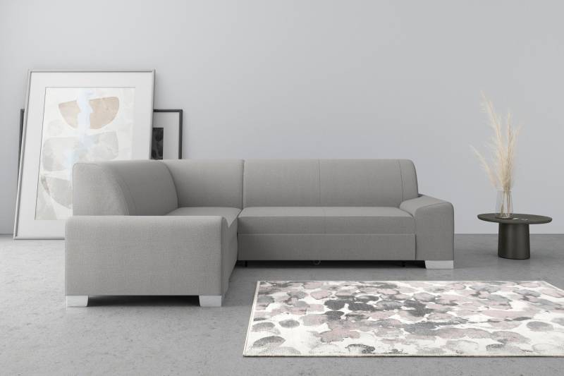 DOMO collection Ecksofa »Anzio in kubischer Formensprache, flache Armlehnen, L-Form«, Wahlweise mit Bettfunktion und Federkern für hohen Sitzkomfort von DOMO collection