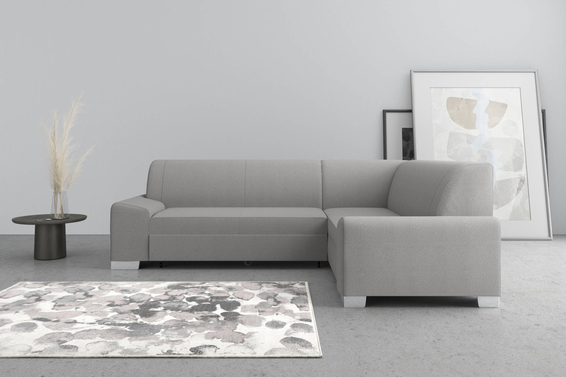 DOMO collection Ecksofa »Anzio in kubischer Formensprache, flache Armlehnen, L-Form«, Wahlweise mit Bettfunktion und Federkern für hohen Sitzkomfort von DOMO collection