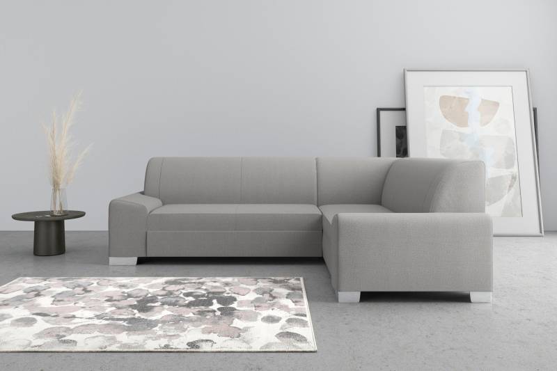 DOMO collection Ecksofa »Anzio in kubischer Formensprache, flache Armlehnen, L-Form«, Wahlweise mit Bettfunktion und Federkern für hohen Sitzkomfort von DOMO collection