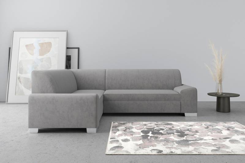 DOMO collection Ecksofa »Anzio in kubischer Formensprache, flache Armlehnen, L-Form«, Wahlweise mit Bettfunktion und Federkern für hohen Sitzkomfort von DOMO collection
