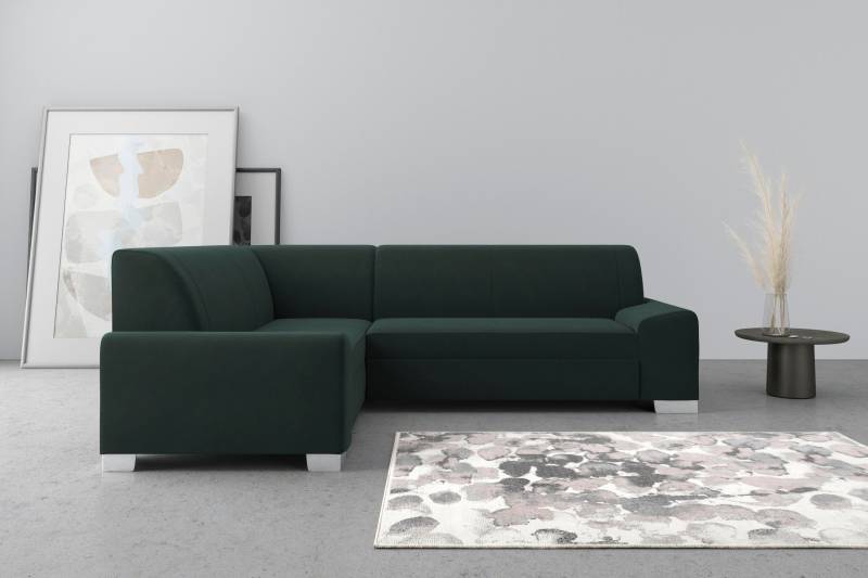 DOMO collection Ecksofa »Anzio in kubischer Formensprache, flache Armlehnen, L-Form«, Wahlweise mit Bettfunktion und Federkern für hohen Sitzkomfort von DOMO collection
