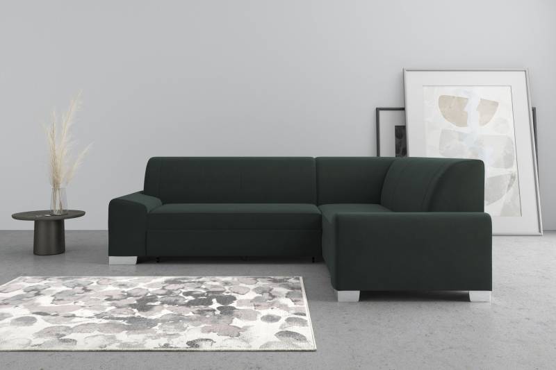 DOMO collection Ecksofa »Anzio in kubischer Formensprache, flache Armlehnen, L-Form«, Wahlweise mit Bettfunktion und Federkern für hohen Sitzkomfort von DOMO collection