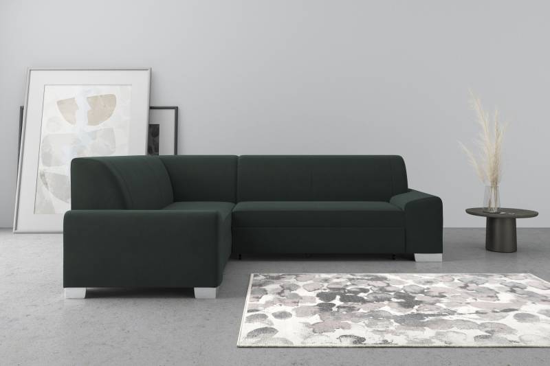 DOMO collection Ecksofa »Anzio in kubischer Formensprache, flache Armlehnen, L-Form«, Wahlweise mit Bettfunktion und Federkern für hohen Sitzkomfort von DOMO collection