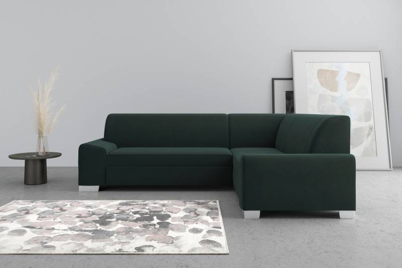 DOMO collection Ecksofa »Anzio in kubischer Formensprache, flache Armlehnen, L-Form«, Wahlweise mit Bettfunktion und Federkern für hohen Sitzkomfort von DOMO collection