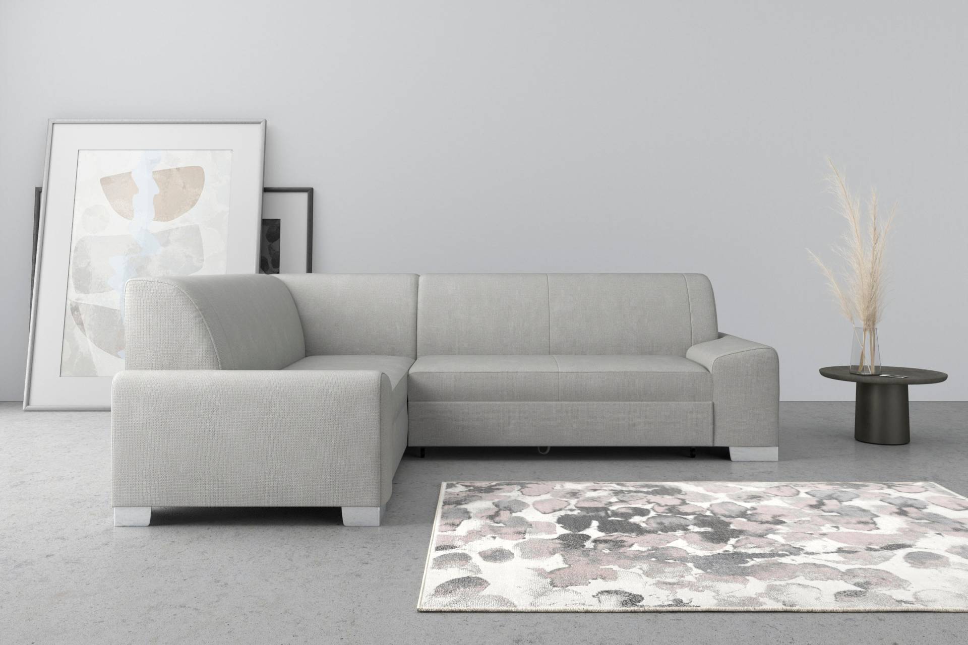 DOMO collection Ecksofa »Anzio in kubischer Formensprache, flache Armlehnen, L-Form«, Wahlweise mit Bettfunktion und Federkern für hohen Sitzkomfort von DOMO collection