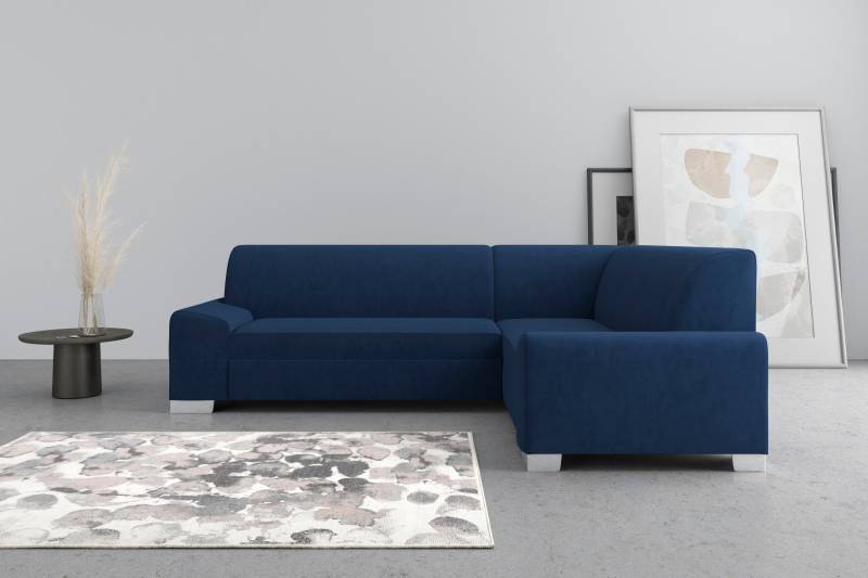 DOMO collection Ecksofa »Anzio in kubischer Formensprache, flache Armlehnen, L-Form«, Wahlweise mit Bettfunktion und Federkern für hohen Sitzkomfort von DOMO collection