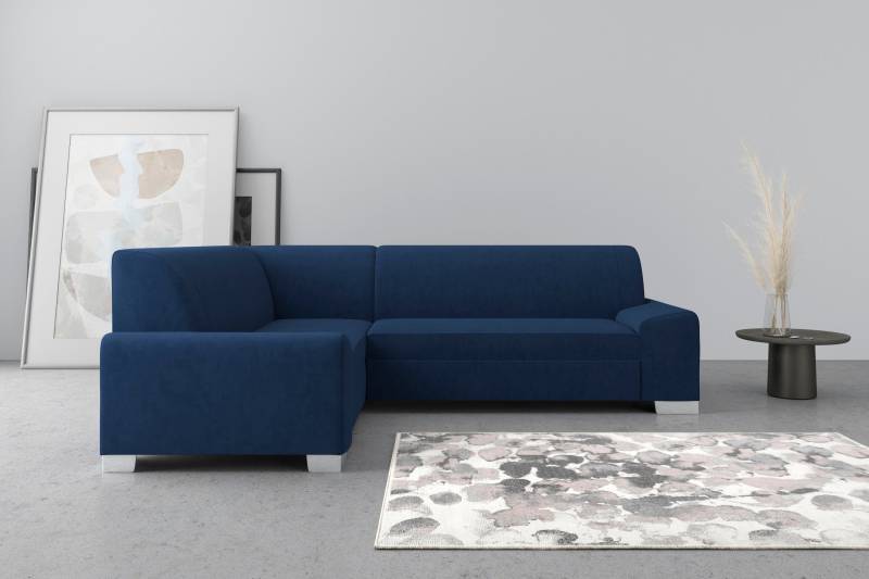 DOMO collection Ecksofa »Anzio in kubischer Formensprache, flache Armlehnen, L-Form«, Wahlweise mit Bettfunktion und Federkern für hohen Sitzkomfort von DOMO collection